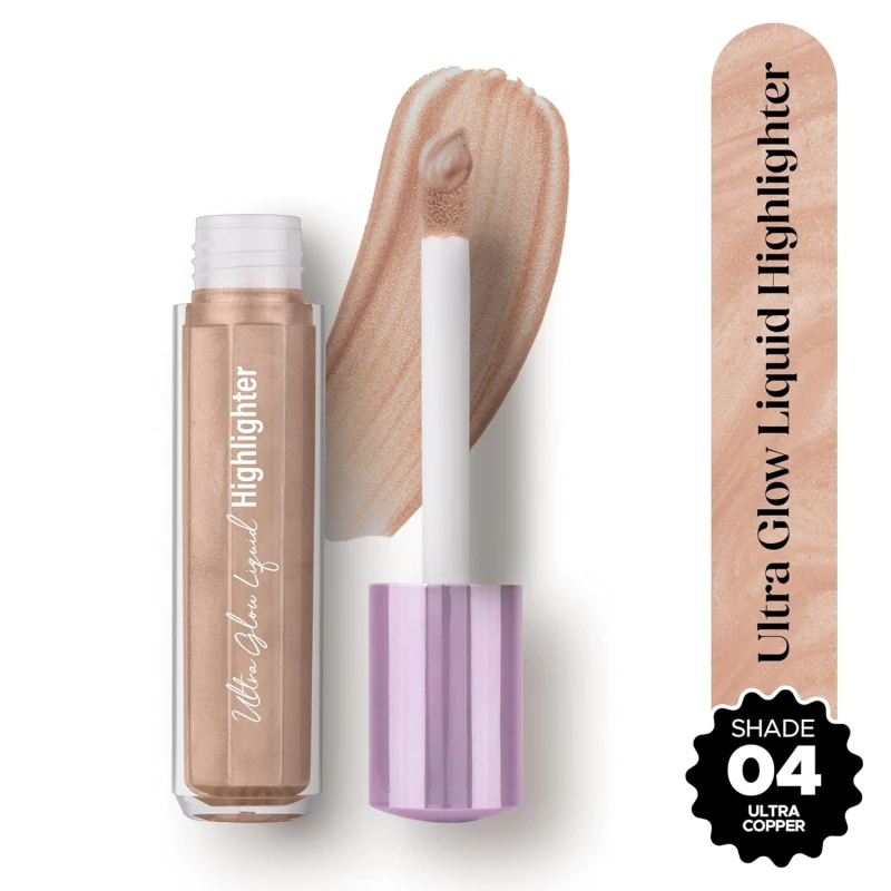 Hilary Rhoda Ultra Glow Liquid Highlighter | Illuminating & Glitter Liquid Highlighter | Dewy Finish | Cruelty-Free & Vegan | Luminescent Finish | Weightless Formula -3.8g (Ultra Copper - Shade 04) thumbnail 2